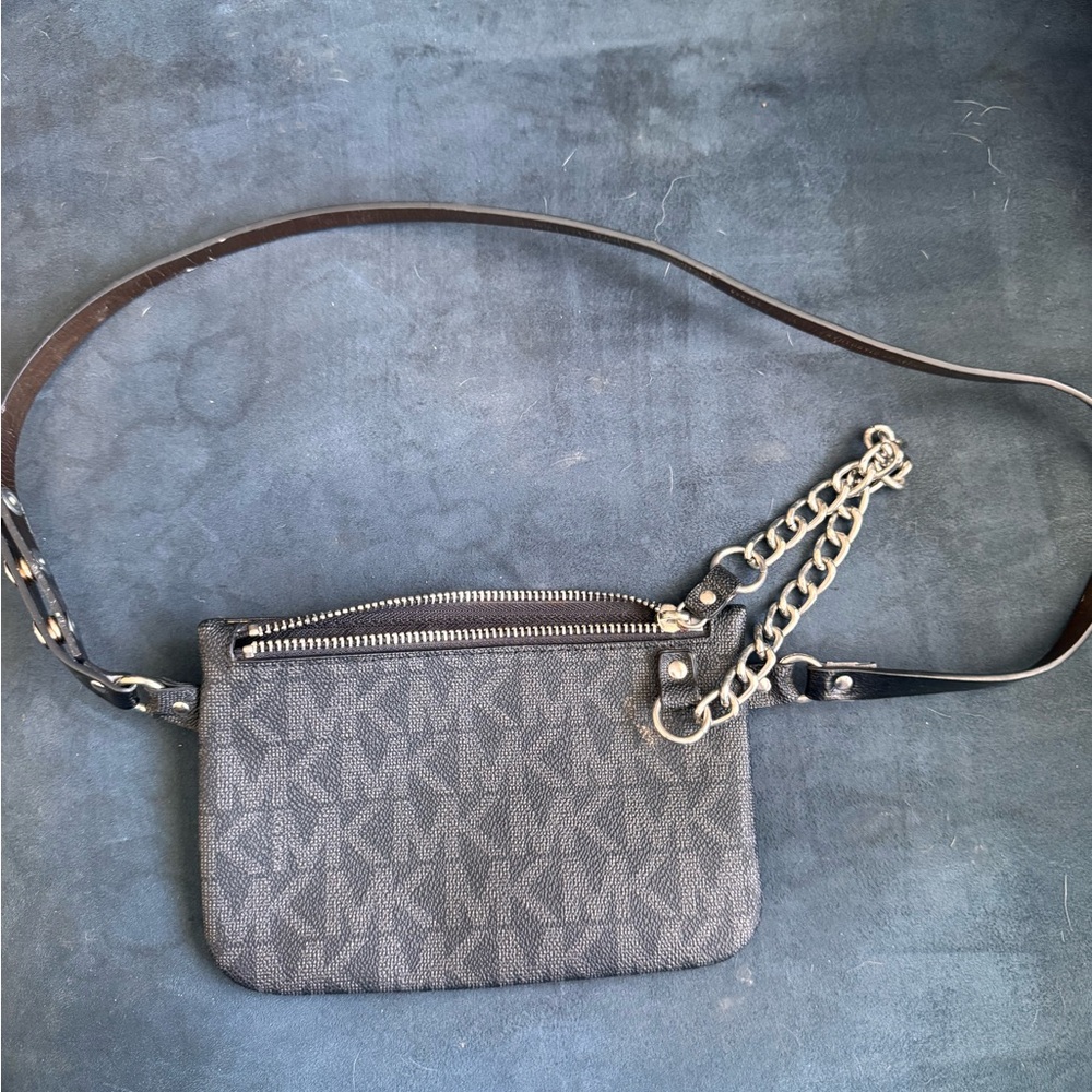 Michael Kors Black Logo Crossbody with Chain